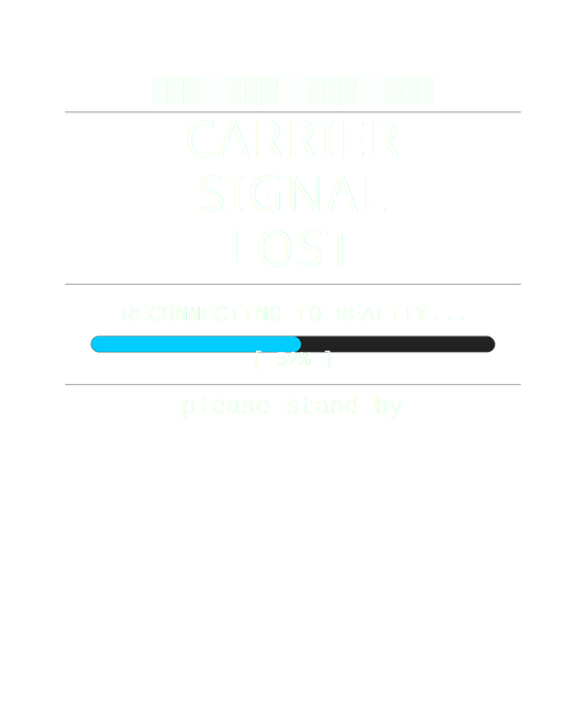Carrier Signal Lost – Retro Sci-Fi Tech Humor Black Tee
