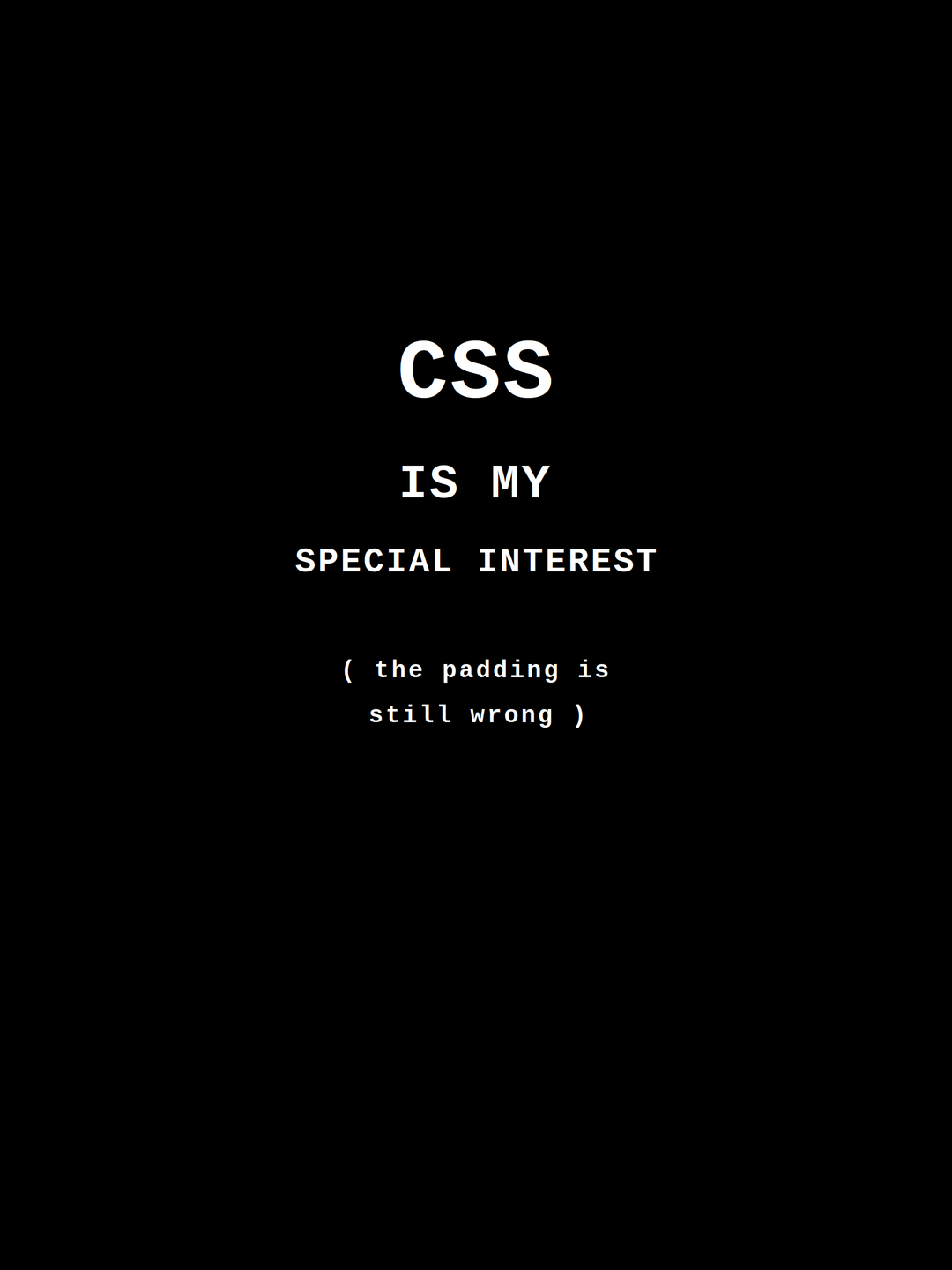 CSS Is My Special Interest (The Padding Is Still Wrong) — Frontend Developer Tee