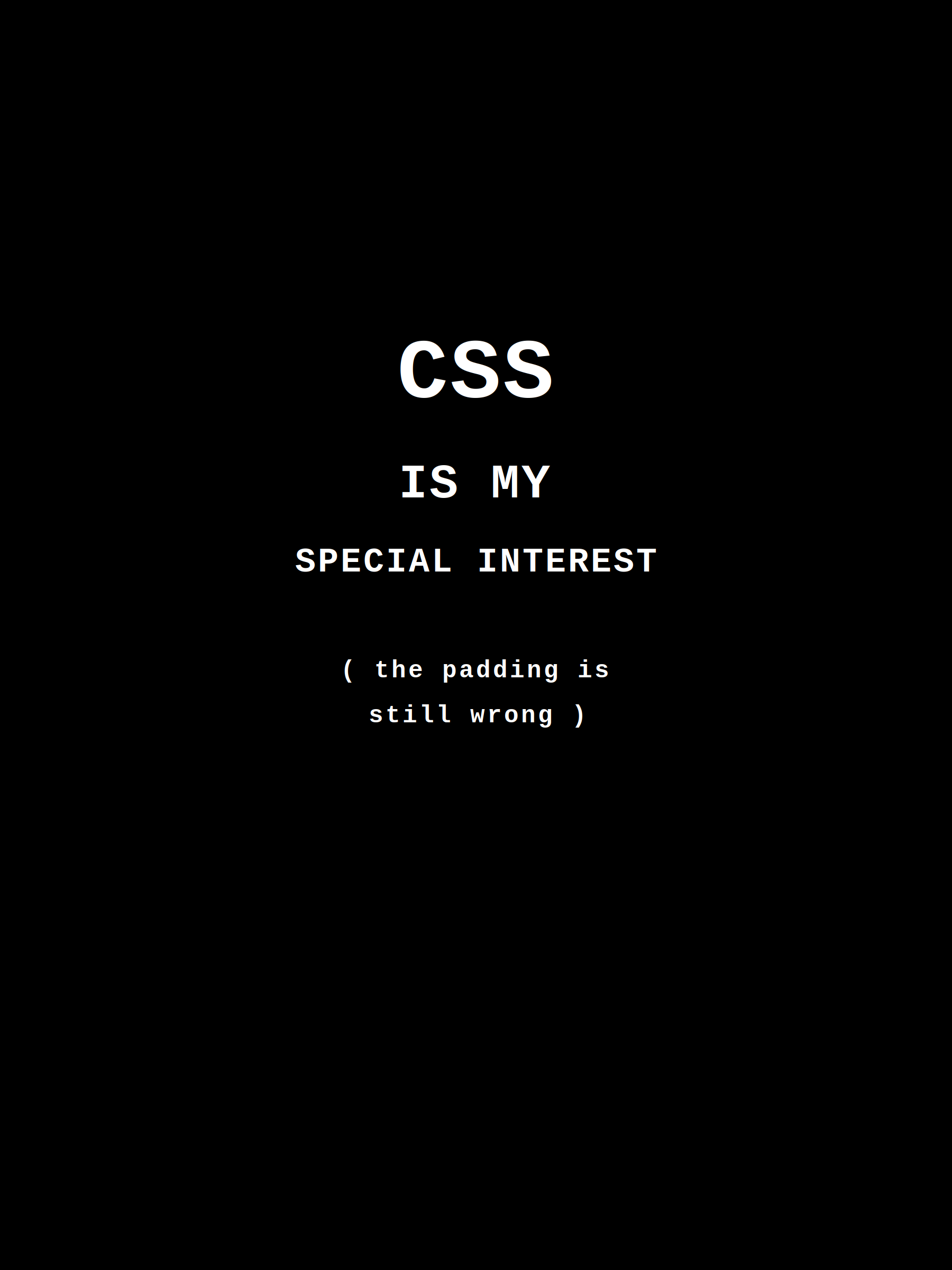 CSS Is My Special Interest (The Padding Is Still Wrong) — Frontend Developer Tee